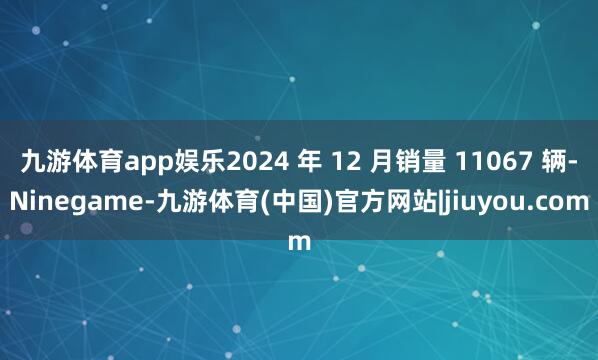 九游体育app娱乐2024 年 12 月销量 11067 辆-Ninegame-九游体育(中国)官方网站|jiuyou.com