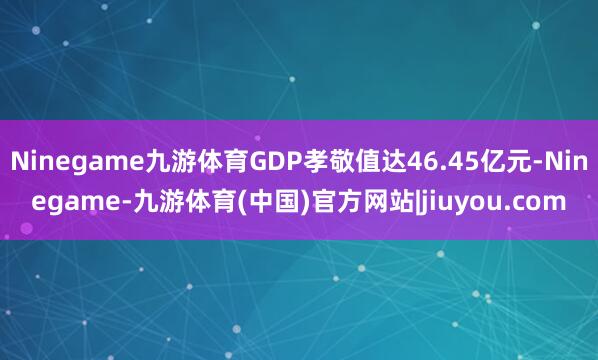 Ninegame九游体育GDP孝敬值达46.45亿元-Ninegame-九游体育(中国)官方网站|jiuyou.com