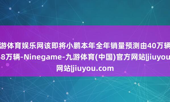 九游体育娱乐网该即将小鹏本年全年销量预测由40万辆上调至48万辆-Ninegame-九游体育(中国)官方网站|jiuyou.com