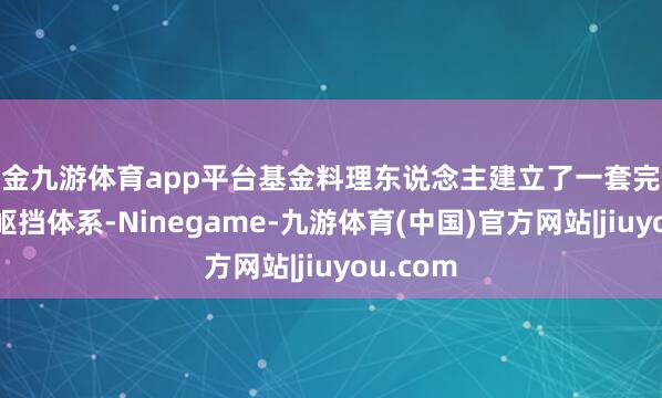 现金九游体育app平台基金料理东说念主建立了一套完竣的风崎岖挡体系-Ninegame-九游体育(中国)官方网站|jiuyou.com