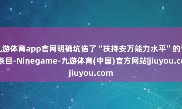 九游体育app官网明确坑诰了“扶持安万能力水平”的计谋条目-Ninegame-九游体育(中国)官方网站|jiuyou.com